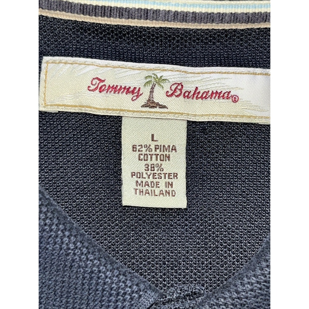 Tommy Bahama Pima Cotton/Poly Blend Men's Large Black Golf Polo - Picture 3 of 8